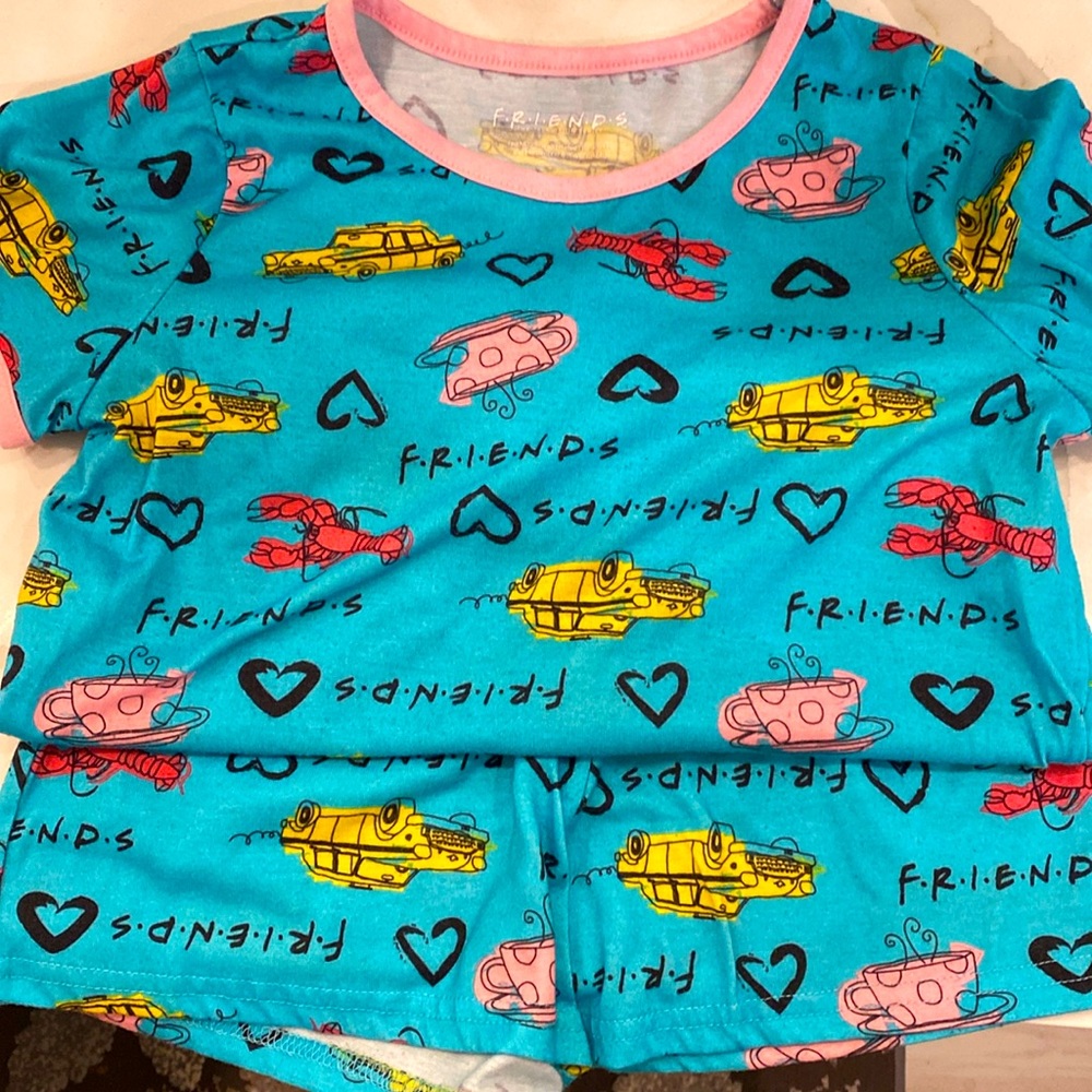Friends PJs - short sleeve and shorts - size 10